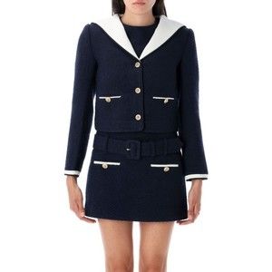 Self-Portrait Boucle Contrast Collar Jacket - NWT